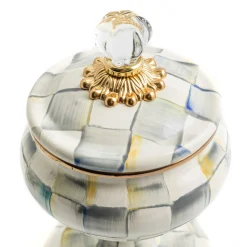 Bath & Bath Accessories|Room Accents|MacKenzie-Childs Sterling Check Curiosity Pot