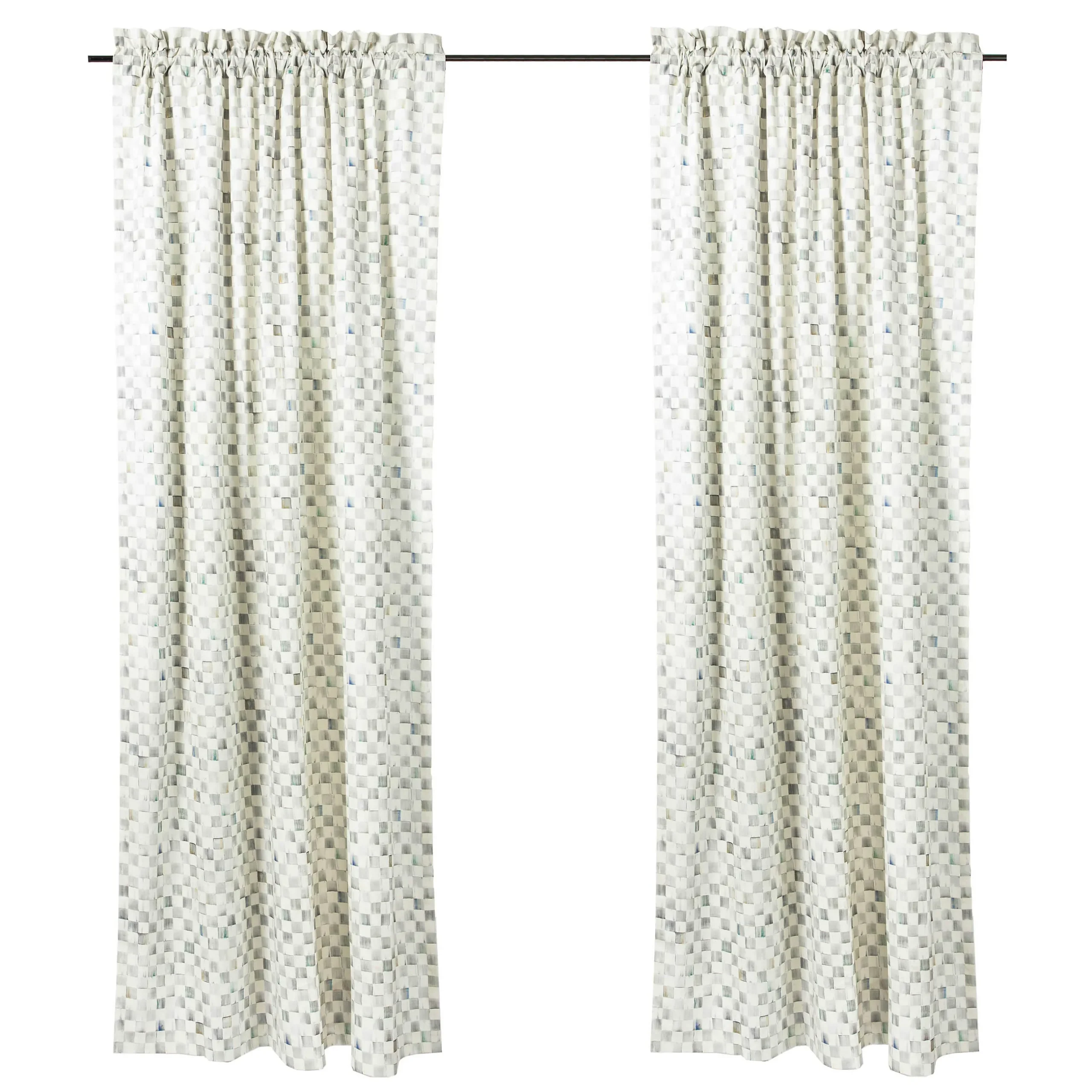 Room Accents|MacKenzie-Childs Sterling Check Curtain Panel