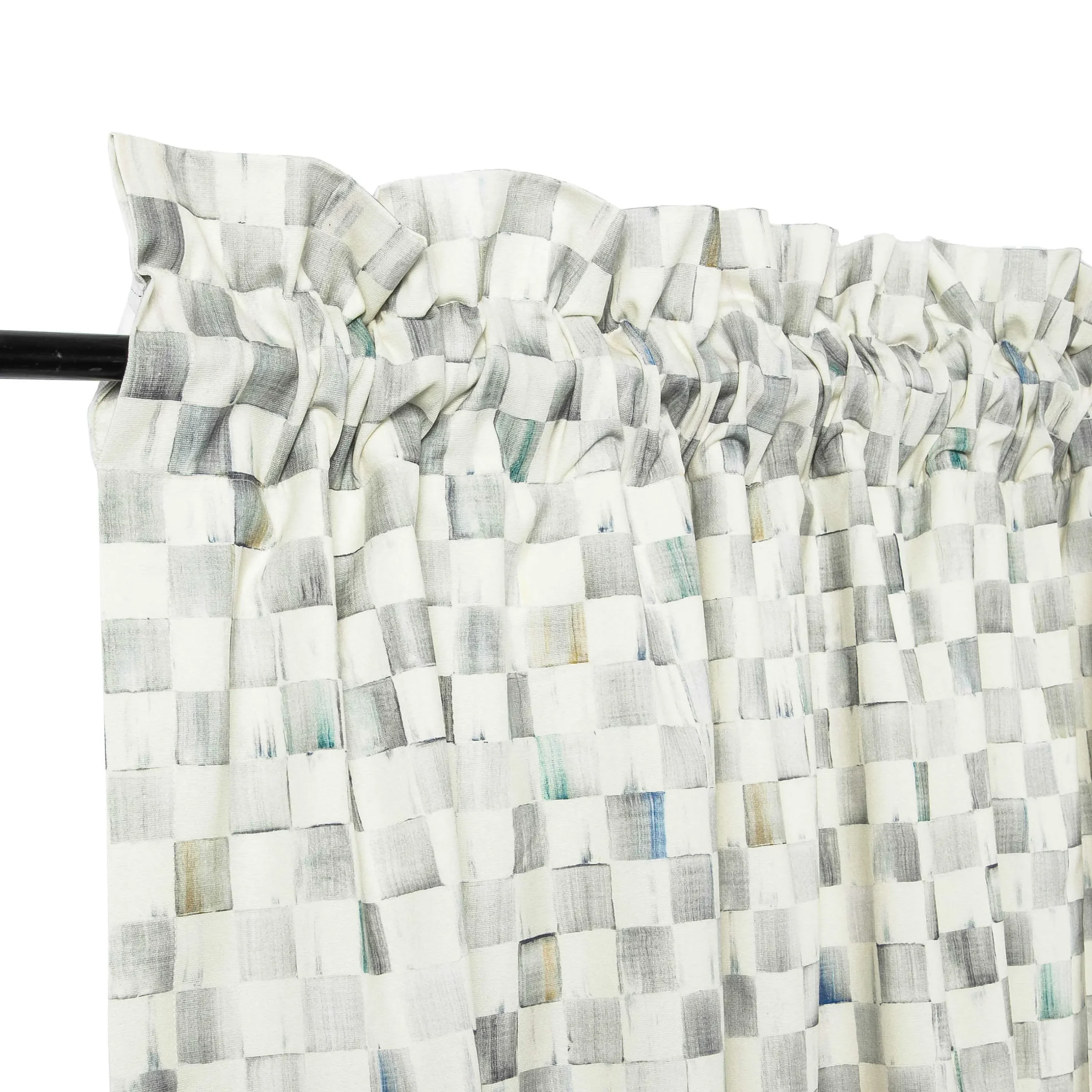 Room Accents|MacKenzie-Childs Sterling Check Curtain Panel