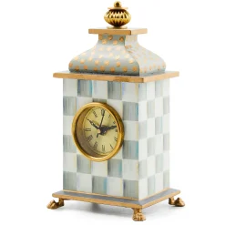 Room Accents|MacKenzie-Childs Sterling Check Desk Clock