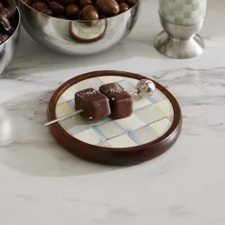 Fall Entertaining|Table Accessories|MacKenzie-Childs Sterling Check Enamel Coasters, Set of 4