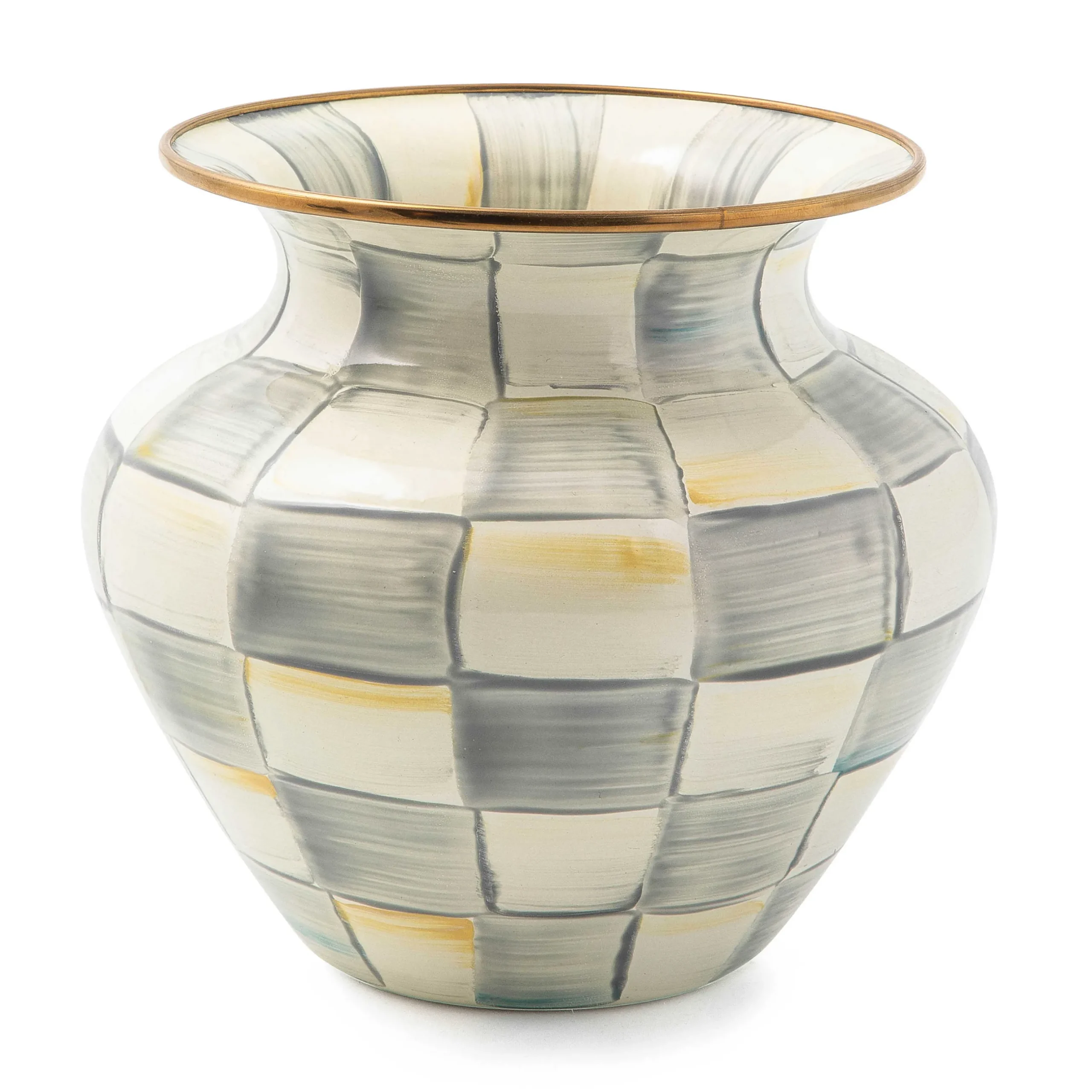 Spring|Greenery & Florals|MacKenzie-Childs Sterling Check Enamel Large Vase