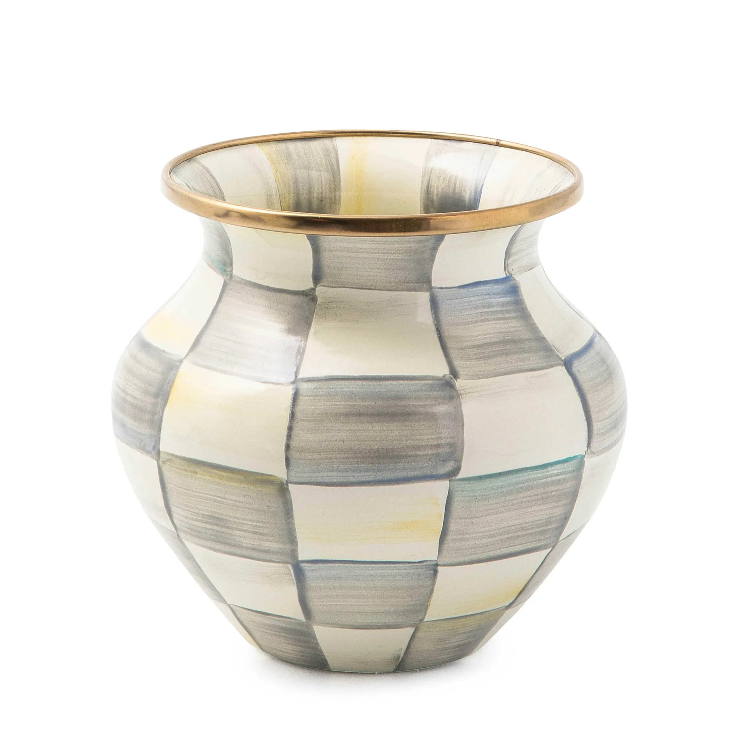 Spring|Greenery & Florals|MacKenzie-Childs Sterling Check Enamel Vase