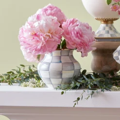 Spring|Greenery & Florals|MacKenzie-Childs Sterling Check Enamel Vase