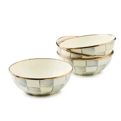 Kitchen & Dining Sets|Fall Entertaining|MacKenzie-Childs Sterling Check Everyday Bowls, Set of 4