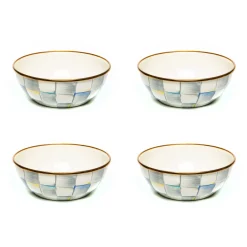 Kitchen & Dining Sets|Fall Entertaining|MacKenzie-Childs Sterling Check Everyday Bowls, Set of 4