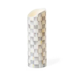 Candles & Fragrances|MacKenzie-Childs Sterling Check Flicker 9 Pillar Candle