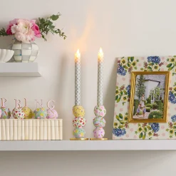 Holiday|Candles & Fragrances|MacKenzie-Childs Sterling Check Flicker Dinner Candles, Set of 2