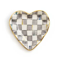 Fall Entertaining|Bar Entertaining|MacKenzie-Childs Sterling Check Fluted Heart Plate