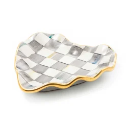 Fall Entertaining|Bar Entertaining|MacKenzie-Childs Sterling Check Fluted Heart Plate