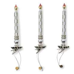 Decor Sets|Room Accents|MacKenzie-Childs Sterling Check Glass Candle Clips, Set of 3