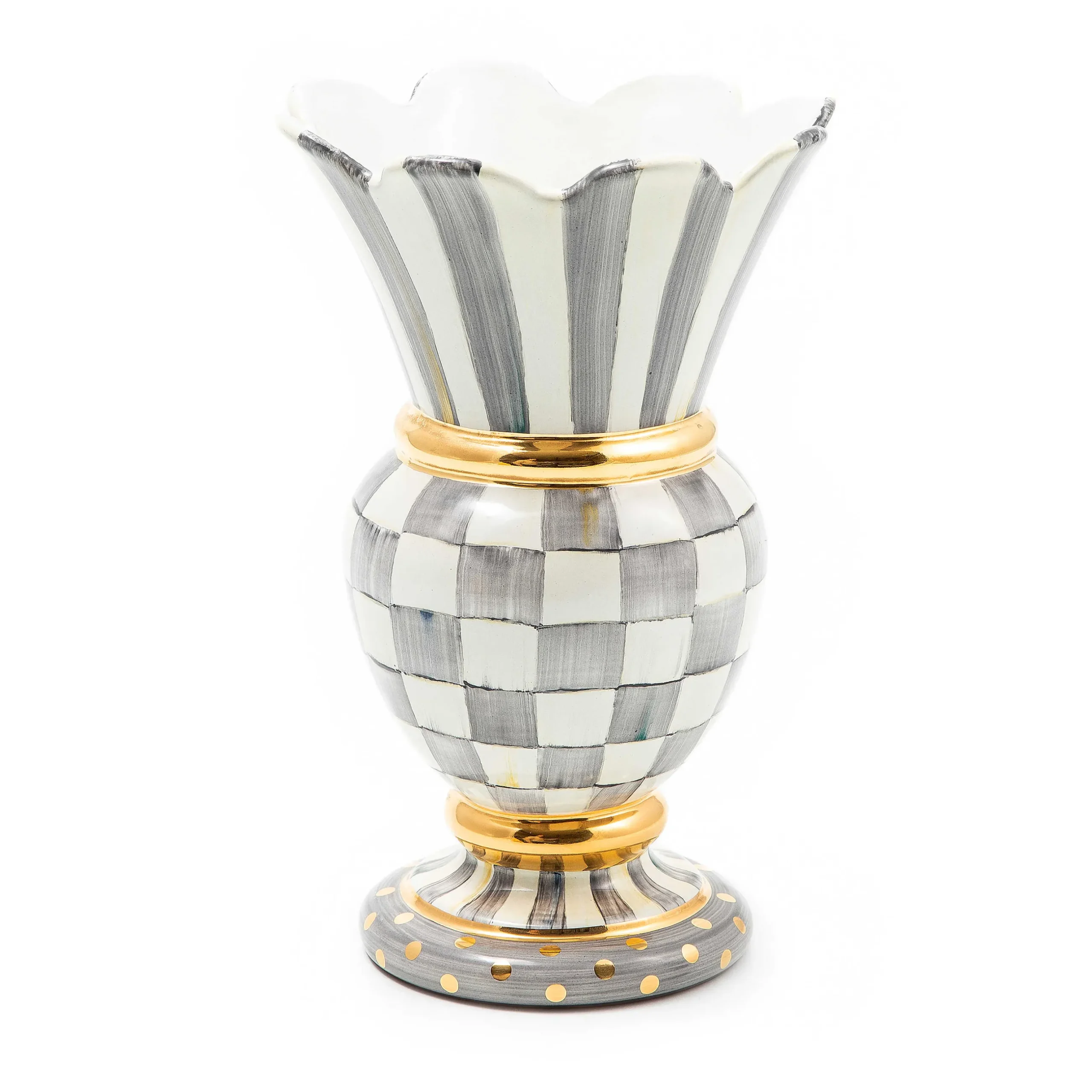 Room Accents|MacKenzie-Childs Sterling Check Great Vase