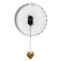 Room Accents|MacKenzie-Childs Sterling Check Heart Pendant Wall Clock