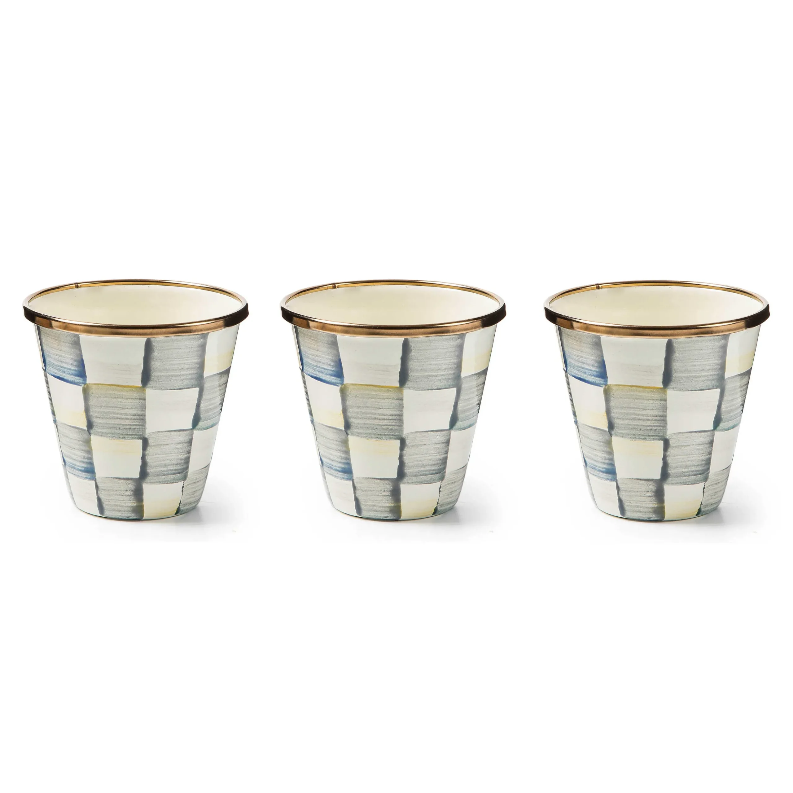 Spring|The Fall Shop|MacKenzie-Childs Sterling Check Herb Pots, Set of 3