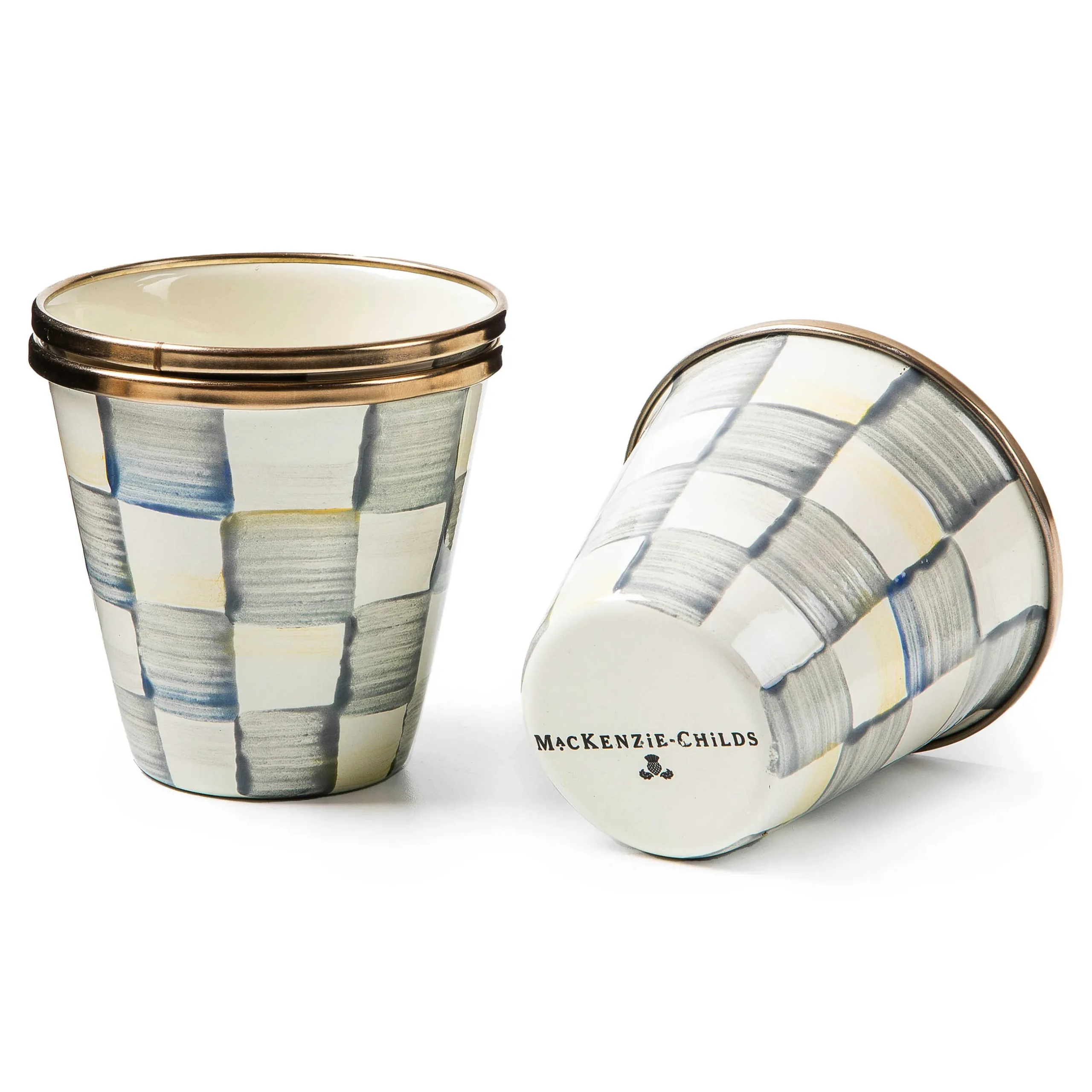 Spring|The Fall Shop|MacKenzie-Childs Sterling Check Herb Pots, Set of 3
