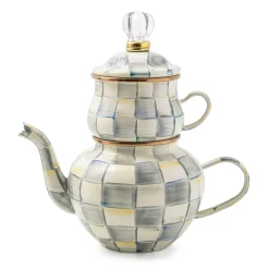 The Coffee Shop|Serveware|MacKenzie-Childs Sterling Check High Tea
