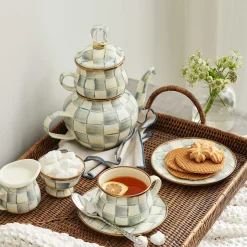 The Coffee Shop|Serveware|MacKenzie-Childs Sterling Check High Tea