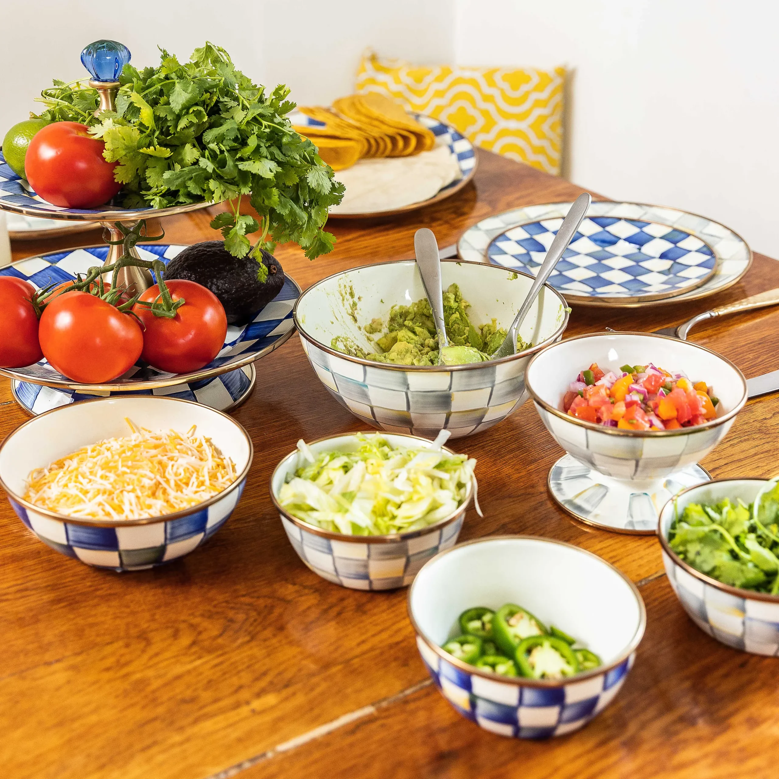 Dinnerware & Flatware|MacKenzie-Childs Sterling Check Ice Cream Dish