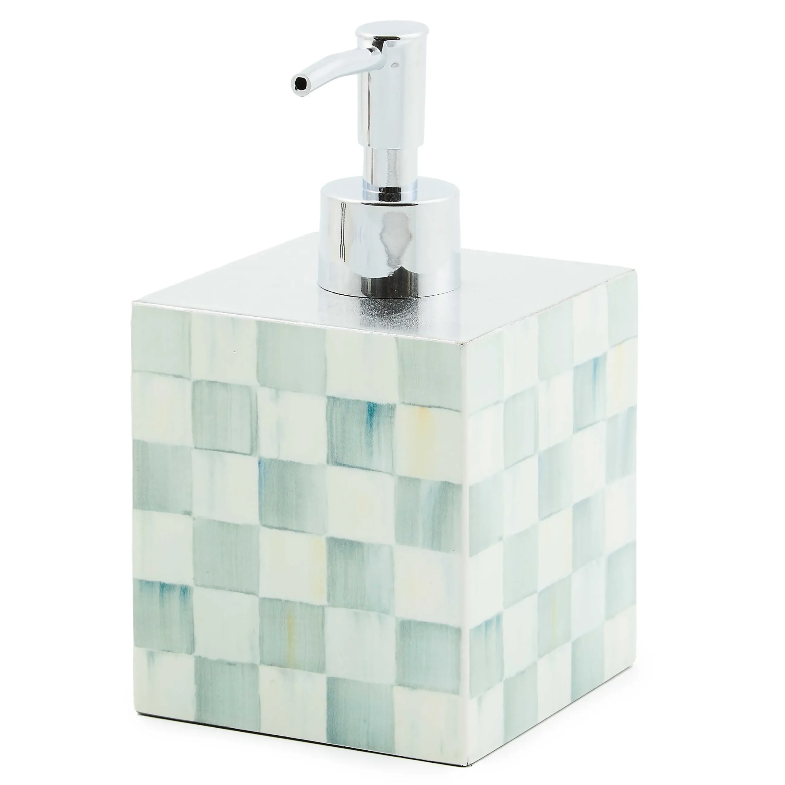 Bath & Bath Accessories|MacKenzie-Childs Sterling Check Lacquer Soap Pump