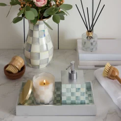 Room Accents|MacKenzie-Childs Sterling Check Lacquer Vanity Tray