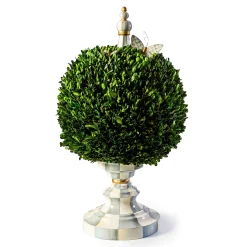 Spring|Greenery & Florals|MacKenzie-Childs Sterling Check Large Boxwood Centerpiece