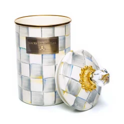 Room Accents|Kitchen Storage & Organization|MacKenzie-Childs Sterling Check Large Canister