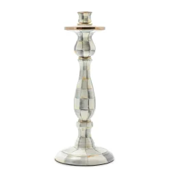 Candles & Fragrances|MacKenzie-Childs Sterling Check Large Enamel Candlestick