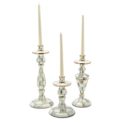 Candles & Fragrances|MacKenzie-Childs Sterling Check Large Enamel Candlestick