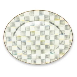 Bar Entertaining|Serveware|MacKenzie-Childs Sterling Check Large Oval Platter