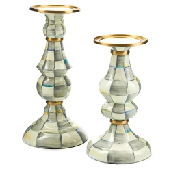 Candles & Fragrances|MacKenzie-Childs Sterling Check Large Pillar Candlestick