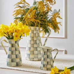 Bar Entertaining|Serveware|MacKenzie-Childs Sterling Check Large Practical Pitcher