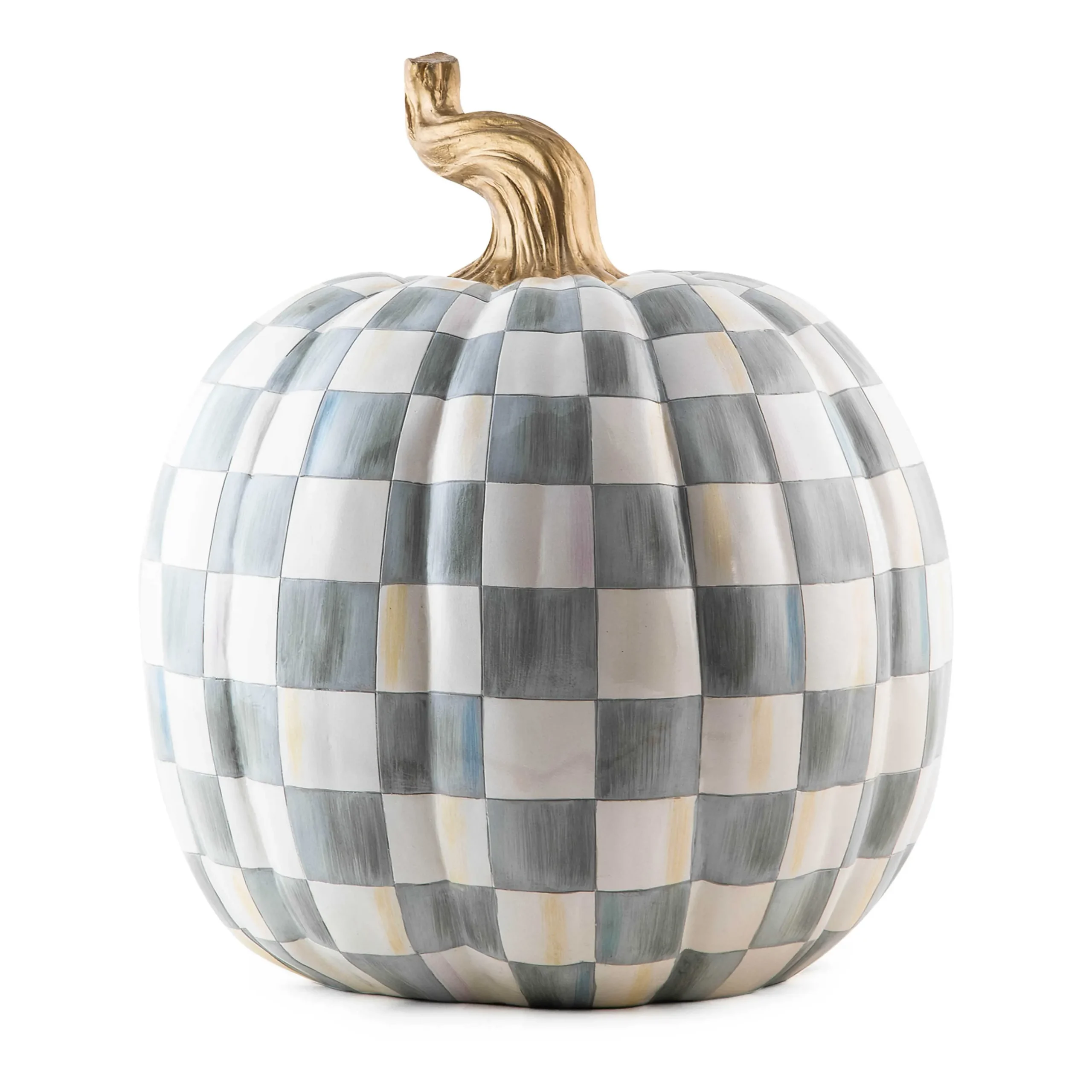Pumpkins|The Halloween Shop|MacKenzie-Childs Sterling Check Large Pumpkin