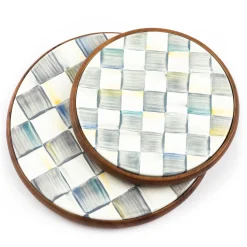 Fall Entertaining|Kitchen Utensils & Tools|MacKenzie-Childs Sterling Check Large Trivet