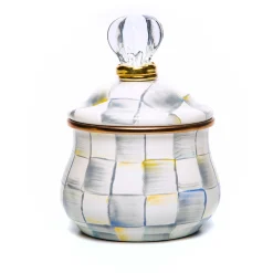 The Coffee Shop|Serveware|MacKenzie-Childs Sterling Check Lidded Sugar Bowl