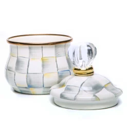 The Coffee Shop|Serveware|MacKenzie-Childs Sterling Check Lidded Sugar Bowl