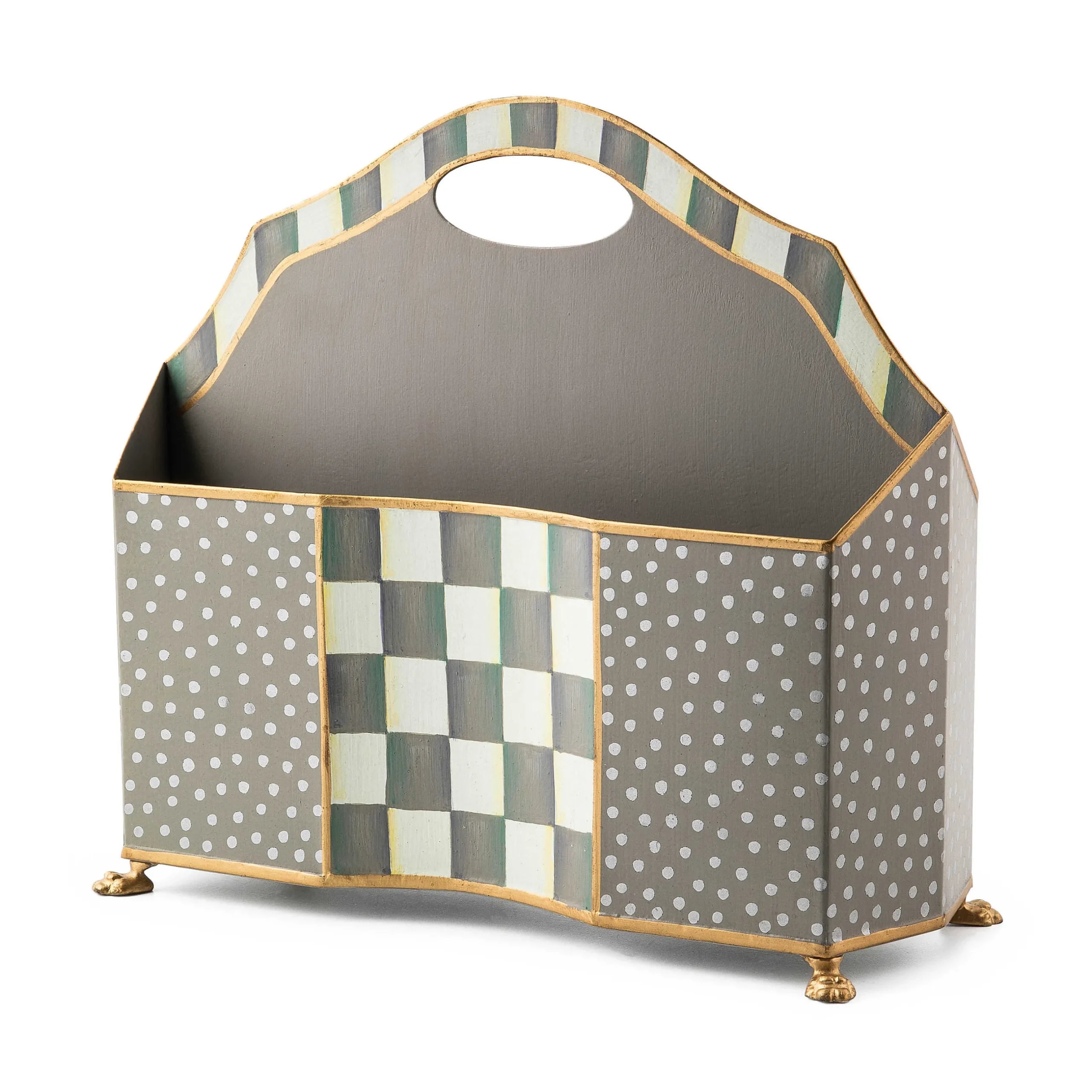 Room Accents|MacKenzie-Childs Sterling Check Magazine Holder