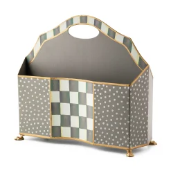 Room Accents|MacKenzie-Childs Sterling Check Magazine Holder