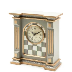 Room Accents|MacKenzie-Childs Sterling Check Mantel Clock