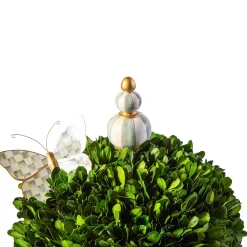 Spring|Greenery & Florals|MacKenzie-Childs Sterling Check Medium Boxwood Centerpiece