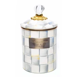 Room Accents|Kitchen Storage & Organization|MacKenzie-Childs Sterling Check Medium Canister