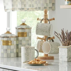 Room Accents|Kitchen Storage & Organization|MacKenzie-Childs Sterling Check Medium Canister