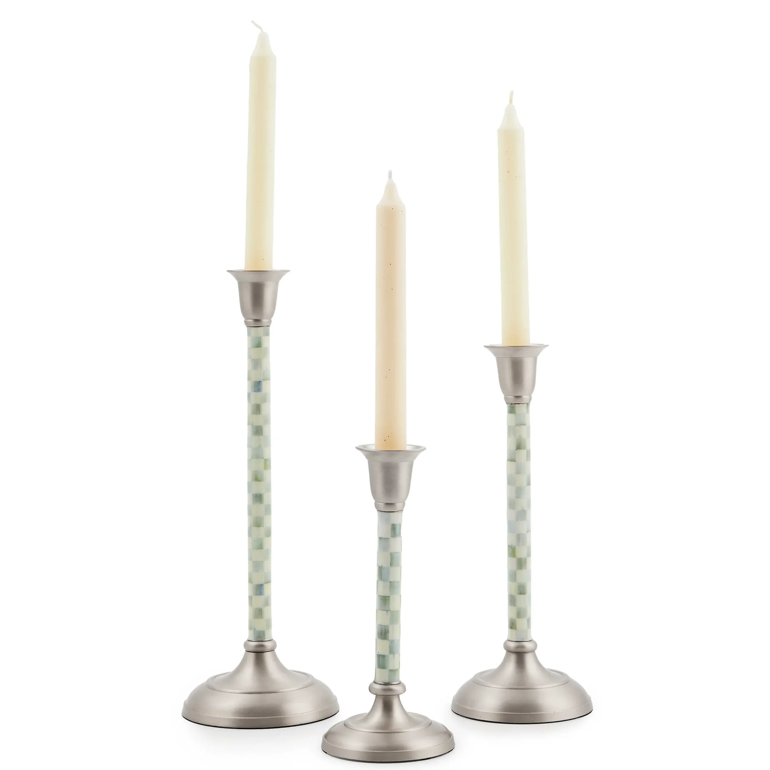 Candles & Fragrances|Table Accessories|MacKenzie-Childs Sterling Check Medium Candlestick