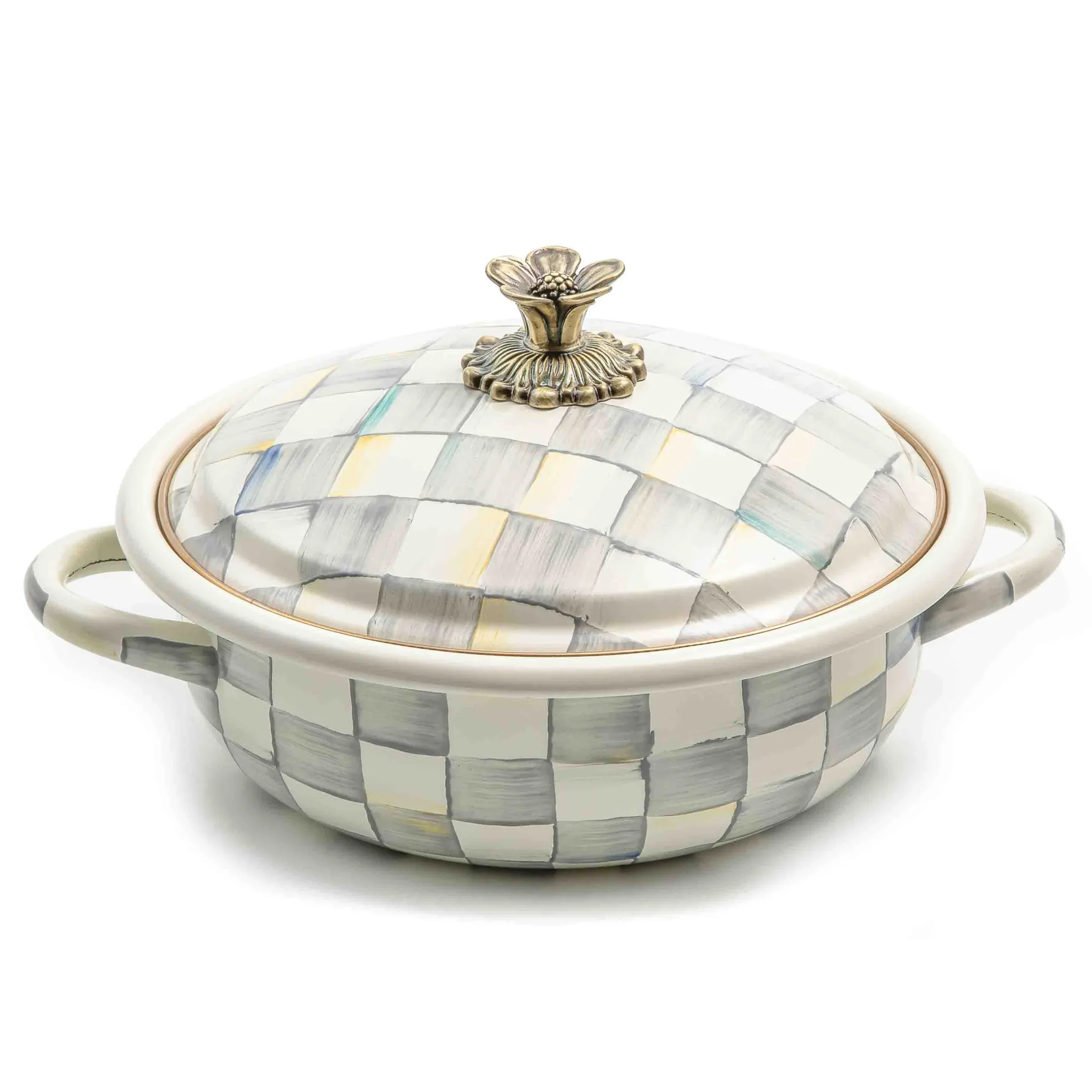 Fall Entertaining|Cookware & Bakeware|MacKenzie-Childs Sterling Check Medium Casserbole
