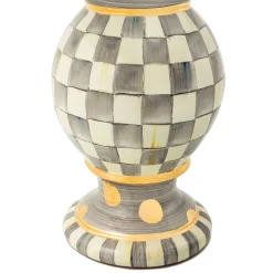 Lighting|MacKenzie-Childs Sterling Check Medium Ceramic Globe Lamp