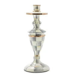 Candles & Fragrances|MacKenzie-Childs Sterling Check Medium Enamel Candlestick