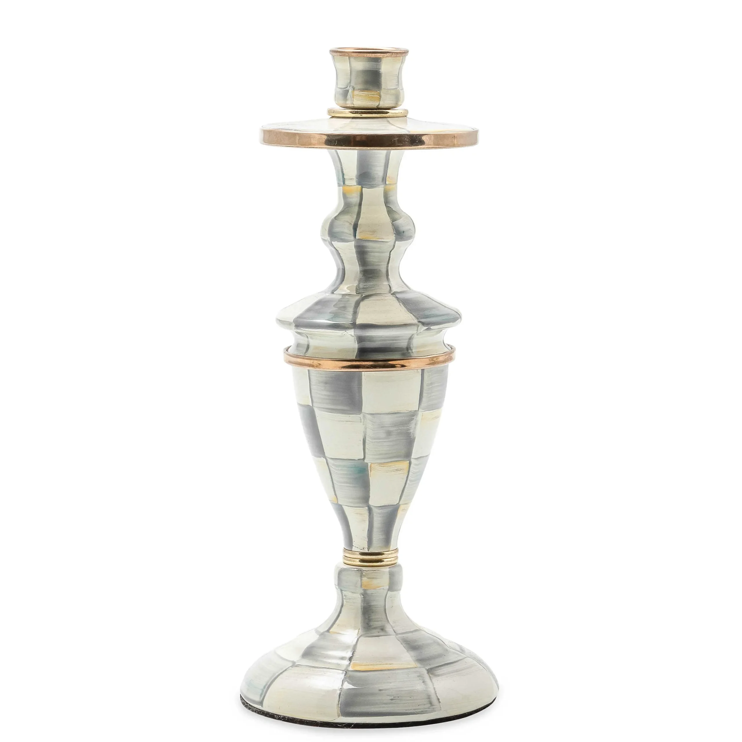 Candles & Fragrances|MacKenzie-Childs Sterling Check Medium Enamel Candlestick