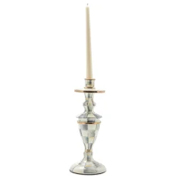 Candles & Fragrances|MacKenzie-Childs Sterling Check Medium Enamel Candlestick