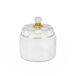 Kitchen Storage & Organization|MacKenzie-Childs Sterling Check Medium Kitchen Canister