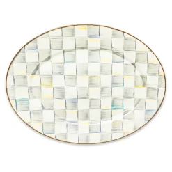 Bar Entertaining|Serveware|MacKenzie-Childs Sterling Check Medium Oval Platter