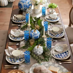 Bar Entertaining|Serveware|MacKenzie-Childs Sterling Check Medium Oval Platter